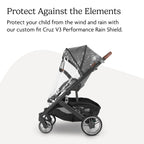 Buy now UPPAbaby Performance Rain Shield for Cruz V3 - Waterproof and Windproof Coverage - Ventilated Design - Quick Attachment - Easy Access to Child at indiglob india