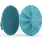 Buy now Silicone Body Scrubber Shower Bath Wash Brush Gentle Exfoliating Scrub Cleansing Loofah for Women Men Baby Sensitive Skin, Easy to Clean, Lather Nicely, More Hygienic, 1 Pack, Cyan at indiglob india