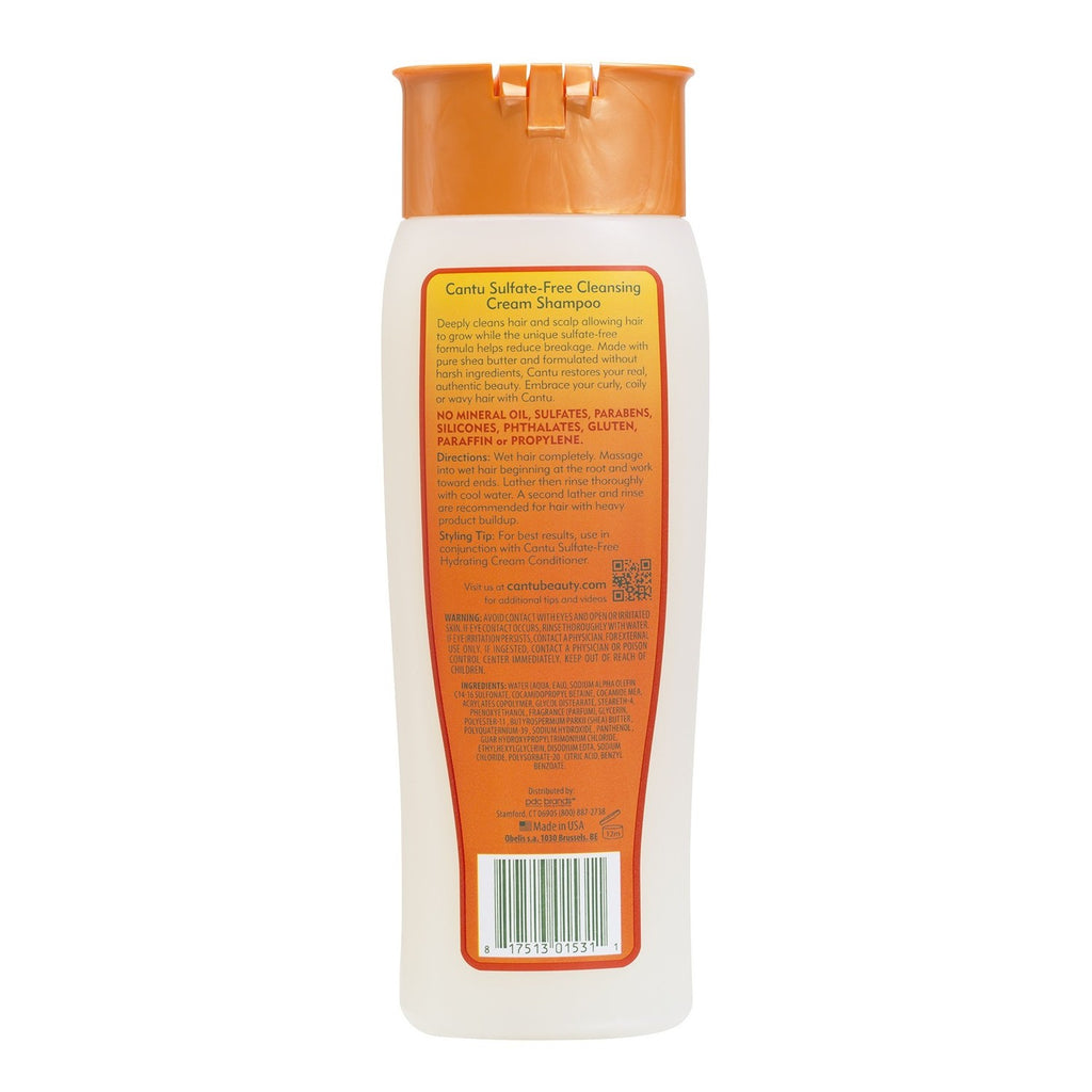 Cantu Sulfate-Free Cleansing Cream Shampoo with Shea Butter for Natural Hair, 13.5 oz