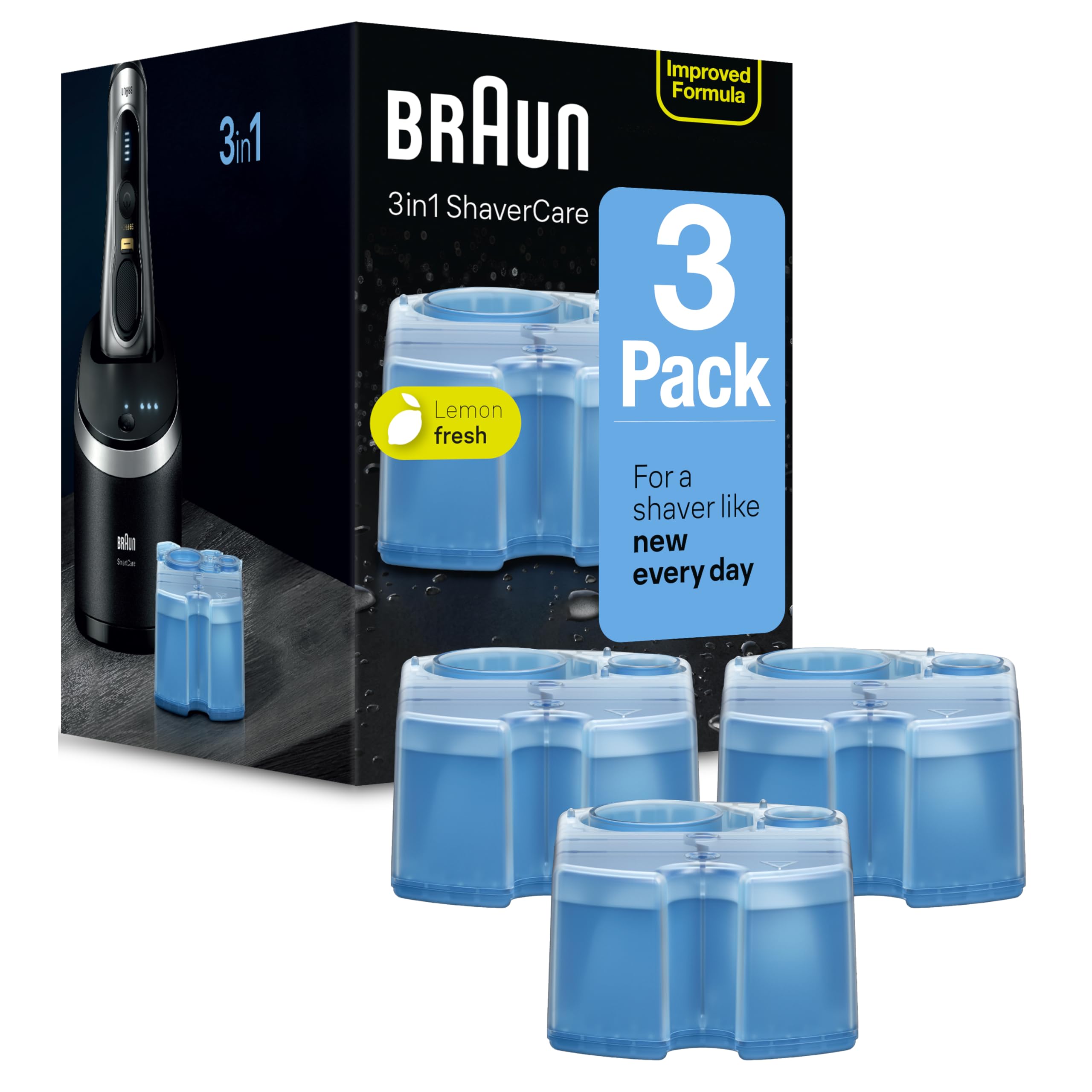 Buy now Braun Clean & Renew Refill Cartridges CCR, Replacement Shaver Cleaner Liquid Solution for Clean&Charge System, Pack of 4 at indiglob india