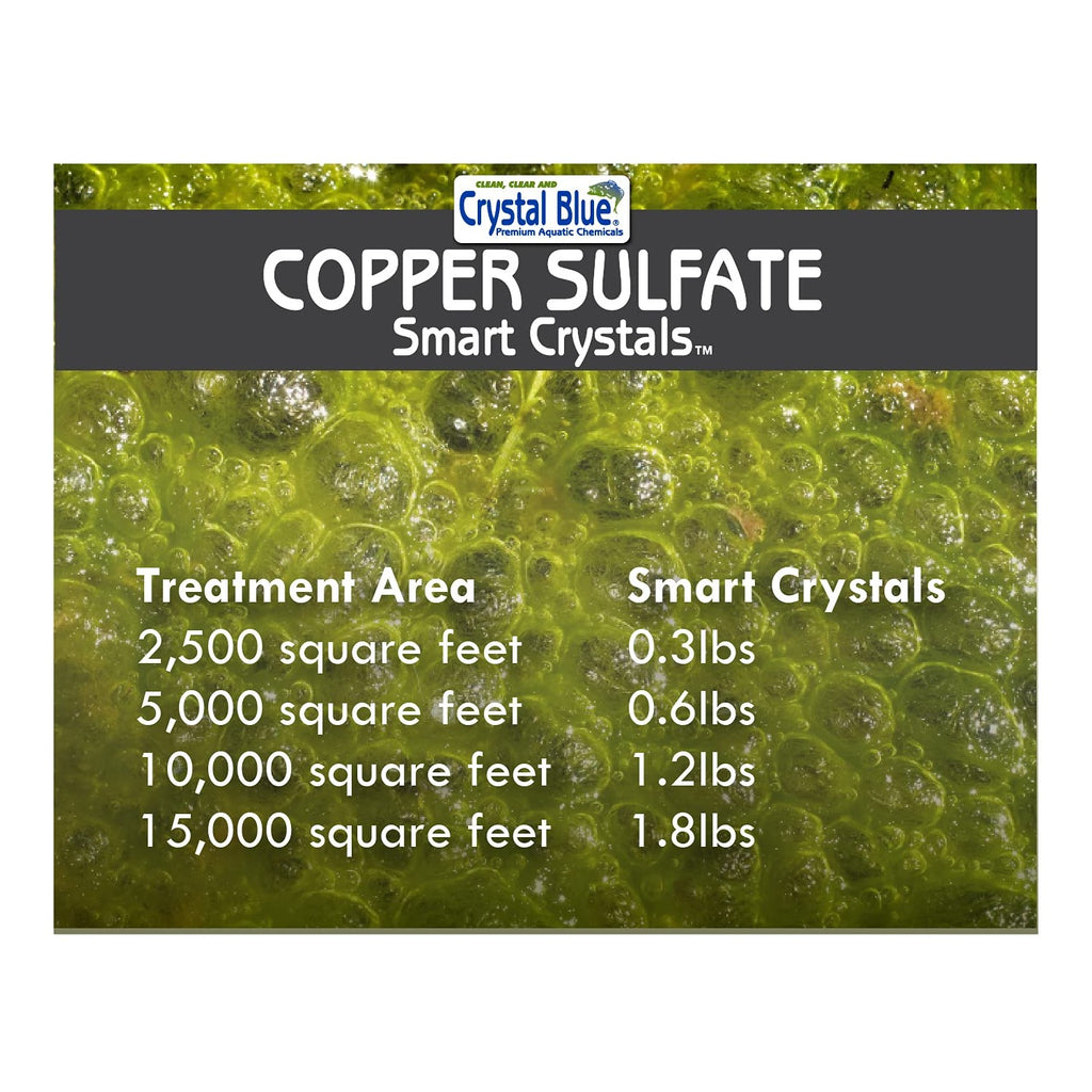 Crystal Blue Copper Sulfate Algaecide - Granular Aquatic Grade Copper Sulfate for Pond Algae Control - 5 Pounds