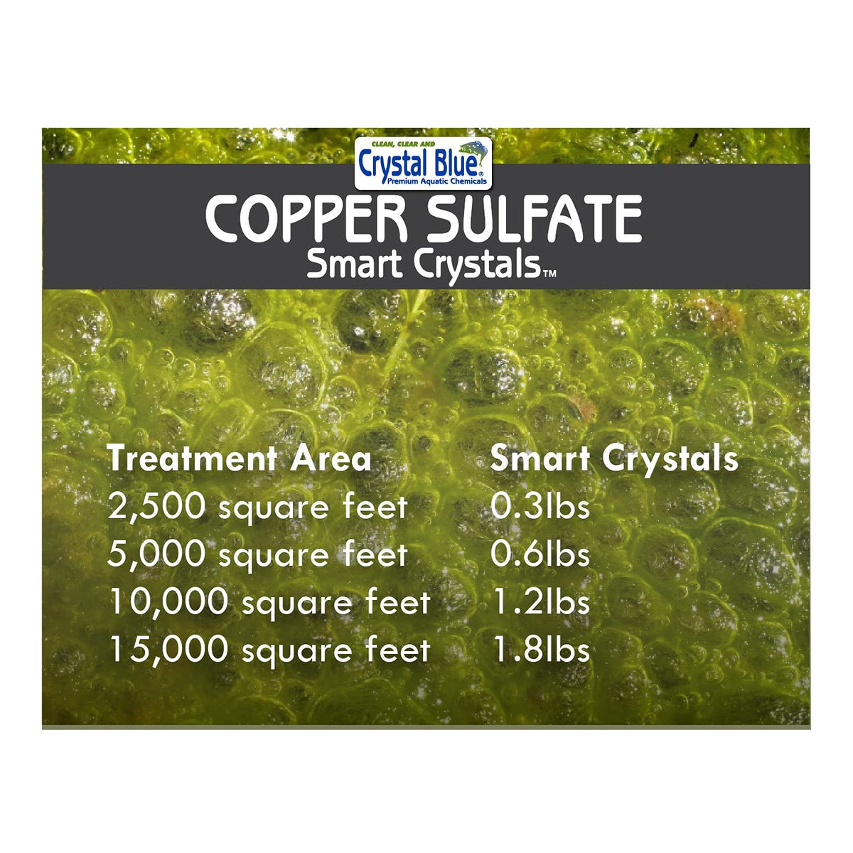 Crystal Blue Copper Sulfate Algaecide - Granular Aquatic Grade Copper Sulfate for Pond Algae Control - 5 Pounds