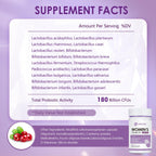 OMOGS Women's Probiotic 180 Billion CFUs 18 Strains, with Organic Prebiotics, Cranberry Extract, D-Mannose & Digestive Enzymes, for Digestive, Boost Immune, PH Balance & Urethral Health, 90 Capsules