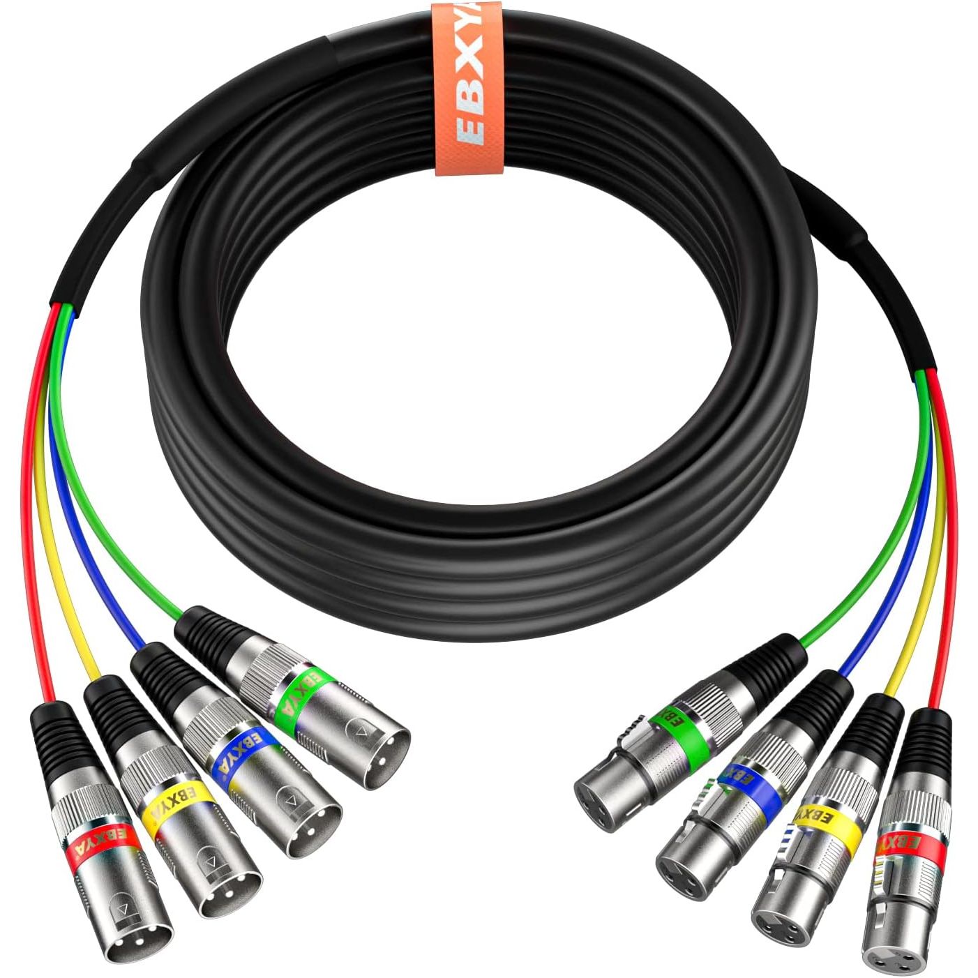 Buy now EBXYA 3 Ft XLR Snake Cables 4 Colored, 4-Channel Microphone Patch Cable XLR Male to Female, Recording Snake for Live, Recording, Studios 2 Pack 1 Pack 20 Feet at indiglob india