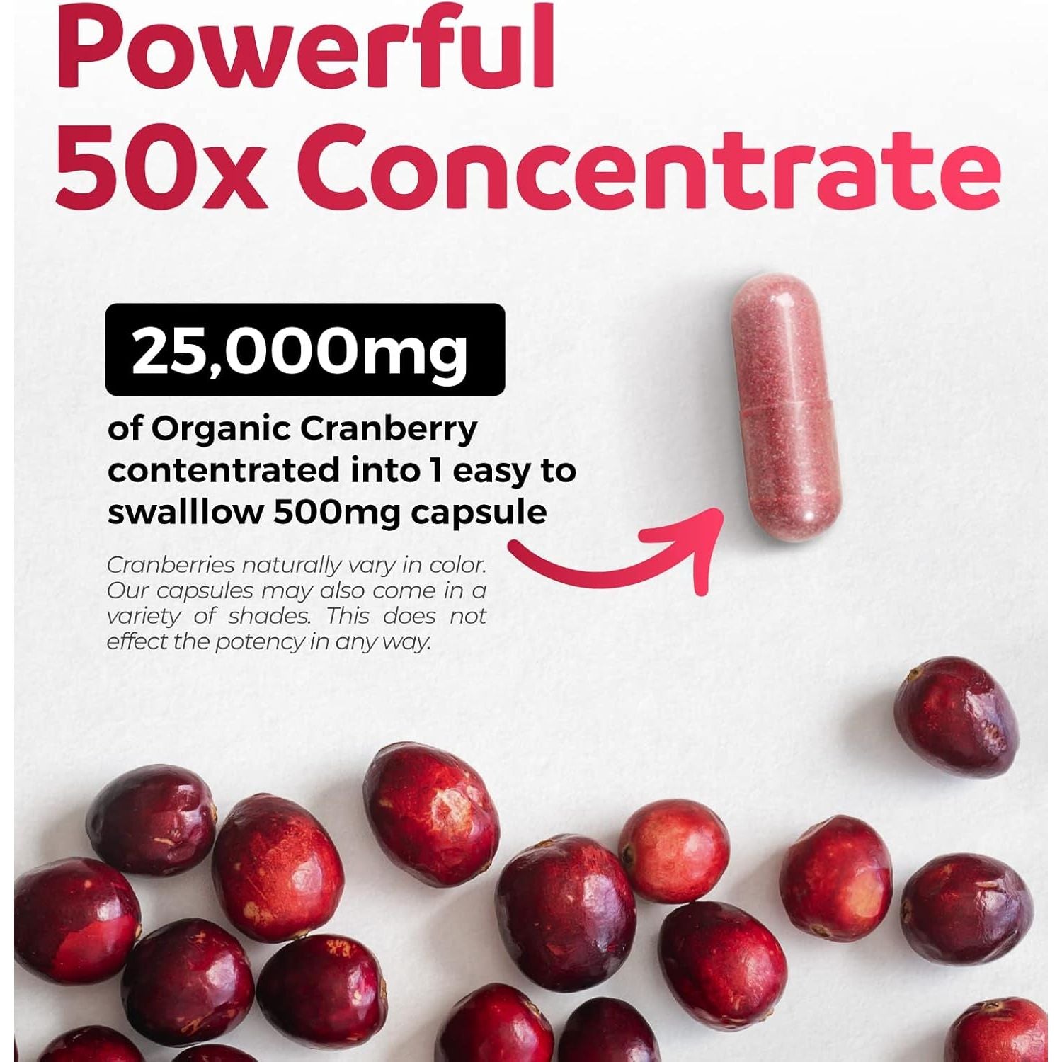 Buy now Organic Cranberry Pills - 50:1 Concentrate Equals 25,000mg of Fresh Cranberries (Vegan) for Urinary Tract Health & Kidney Cleanse - Cranberry Pills for Women - UTI Support Supplement - 60 Capsules at indiglob india