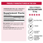 NatureWise Triple Strength Astaxanthin 12mg with AstaReal® - Vegan Antioxidant Supplement with Organic Coconut Oil - NSF Certified Gluten Free, 60 Softgels[60 Day Supply]