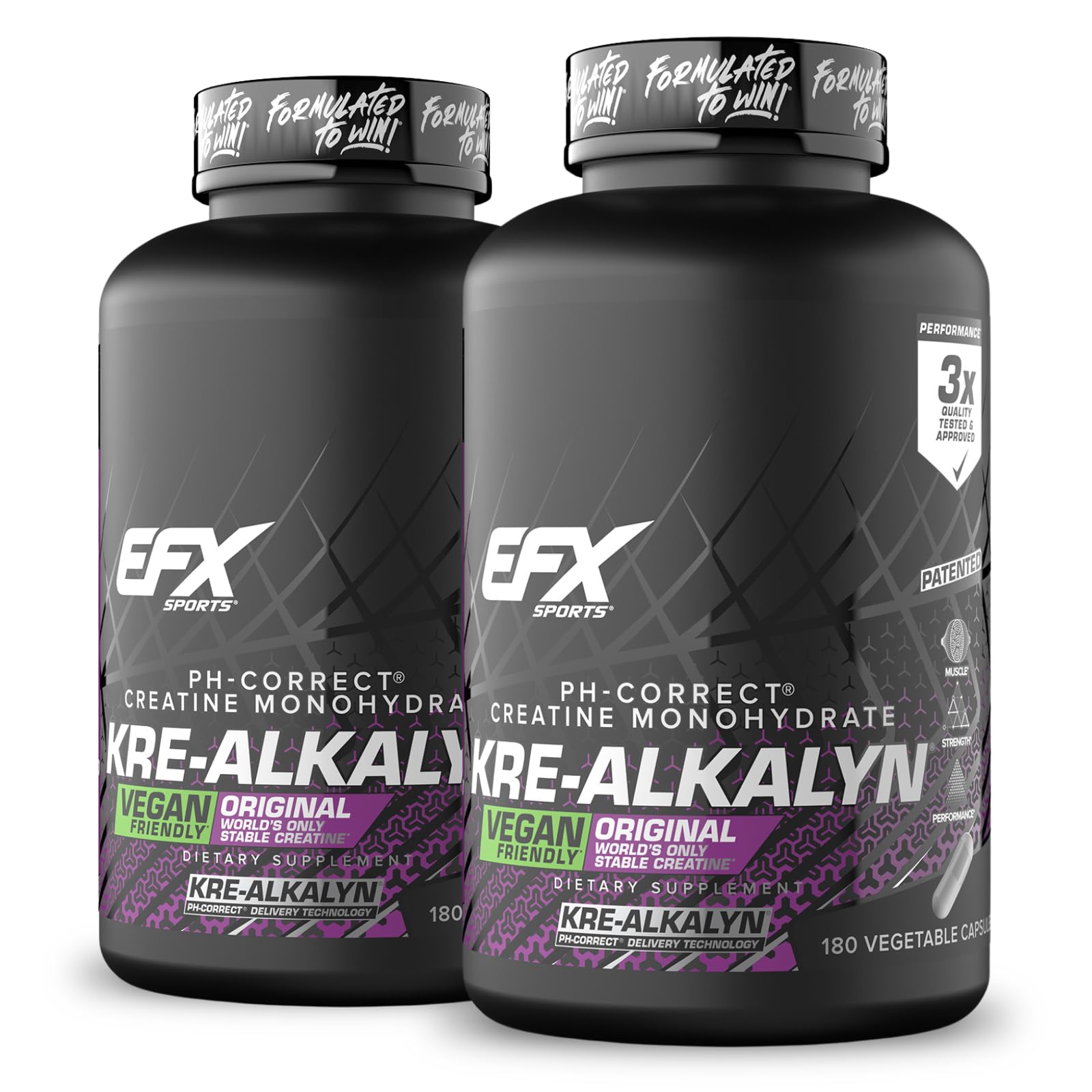 EFX Sports Kre-Alkalyn EFX | pH Correct Creatine Monohydrate Pill Supplement | Strength, Muscle Growth & Performance | 120 Servings, 240 Capsules
