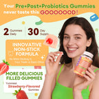 Totaria Sugar Free 5-in-1 Probiotic Prebiotic Postbiotic Gummy, 36 Strains Probiotics for Women Men with Fiber, Digestive Enzymes, Peppermint, Complete Immune, Gut & Digestive Support, Vegan, 60 Ct