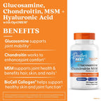 Buy now Doctor's Best Glucosamine Chondroitin MSM + Hyaluronic Acid with OptiMSM Featuring Biocell Collagen, Joint Support, Non-GMO, Gluten & Soy Free, 150 Caps at indiglob india