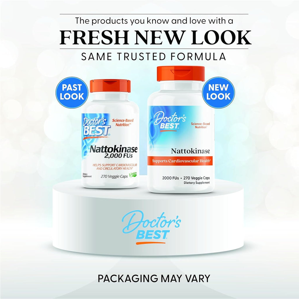 Buy now Doctor's Best Nattokinase, Non-GMO, Vegan, Gluten Free, 270 Veggie Caps at indiglob india