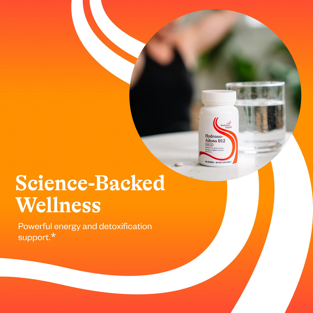 Seeking Health Hydroxo-Adeno B12, 2000 mcg, Methyl-Free, Supports Energy, Focus, methylation, Detox & homocysteine. Vegan, Vegetarian (60 lozenges)