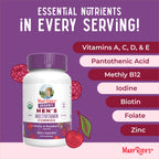 MARYRUTH'S Organic Men's Multivitamin Gummies, Vegan, Non-GMO, 60 Count | USDA, Vegan, Daily Multivitamins for Immune Support, Non-GMO, Gluten Free, 60 Count