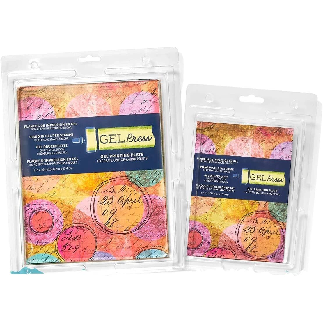 Buy now Gel Press Monoprinting Print Plate - 12” X 14” Gel Plate - Printmaking Supplies - Reusable Gel Printing Plate for Press Art for Card Making, Scrapbooking, Journaling, Arts and Crafts, Home Decor 8”x10” + 5”x7” Value Pack at indiglob india