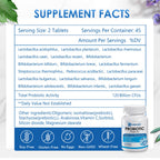 OMOGS Probiotics 120 Billion CFUs 18 Strains,with 3 Organic Prebiotics & Vitamin C,Nutritional Supplement for Women,Men & Kids,Support Metabolism,Immunity and Digestive Health,Non-GMO, 120 Tablets