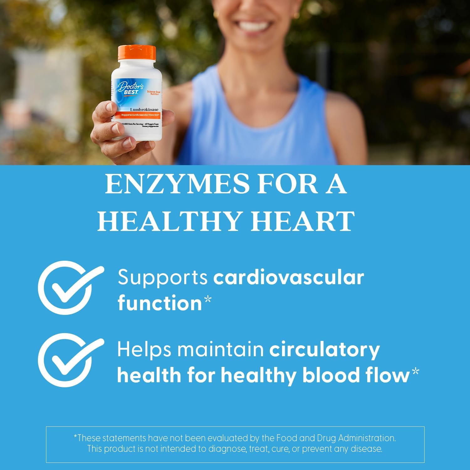 Buy now Doctors Best Lumbrokinase, Supports Heart Function, 720,000 Units Per Serving, 60 Veggie Caps at indiglob india