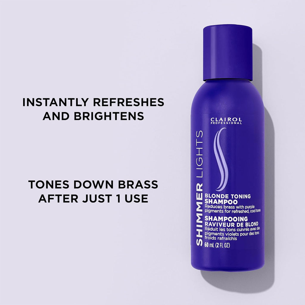 Buy now Clairol Professional Shimmer Lights Purple Shampoo | Neutralizes Brass & Yellow Tones | For Blonde, Silver, Gray & Highlighted Hair at indiglob india