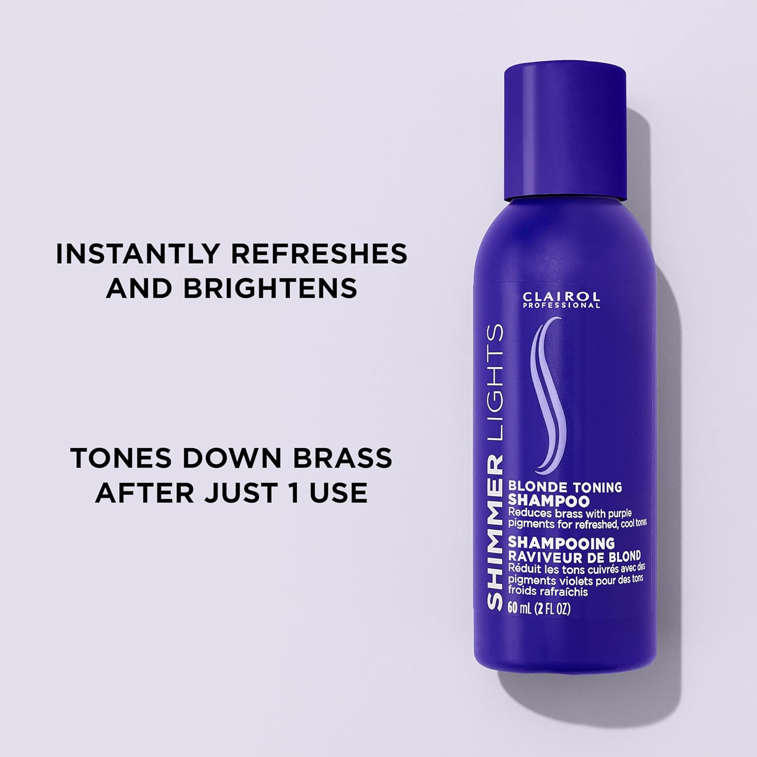 Buy now Clairol Professional Shimmer Lights Purple Shampoo | Neutralizes Brass & Yellow Tones | For Blonde, Silver, Gray & Highlighted Hair at indiglob india