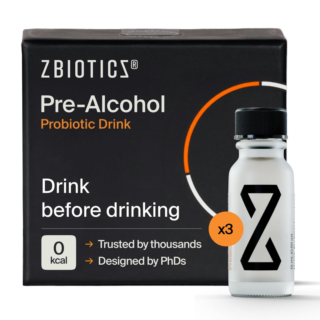 ZBiotics — Feel Better After Drinking, Wake Up Refreshed, Science-Backed, Patented Probiotic, Travel-Friendly, 3-Pack of 0.47 Fl Oz Bottles