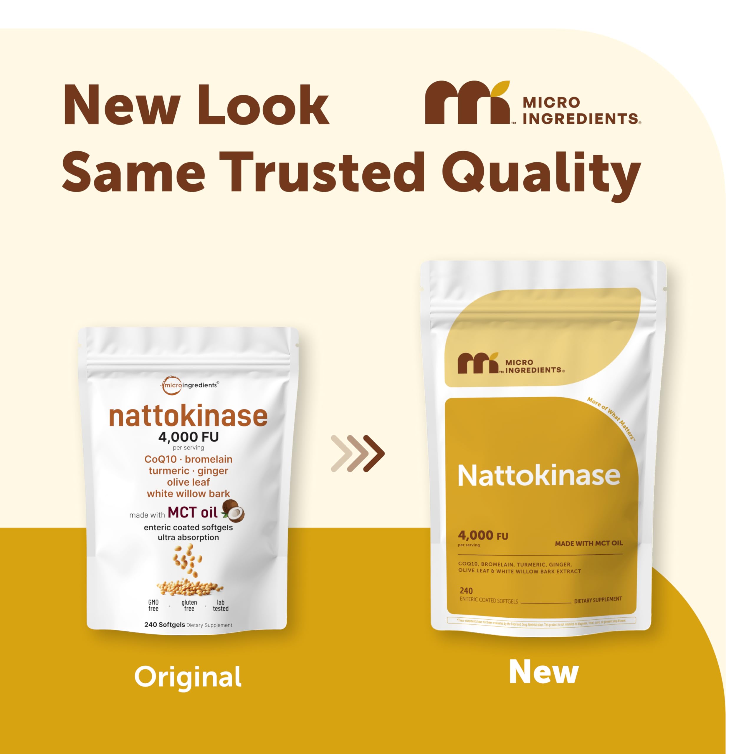 Micro Ingredients Nattokinase 240 Softgels, 200mg (4,000 FU) Per Serving | 7-in-1 Nattokinase Supplement with CoQ10, Bromelain, Turmeric, Ginger, Olive Leaf, & White Willow Bark | Non-GMO