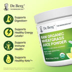 Buy now Dr. Berg USDA Certified Organic Green Powder Superfood (60 Servings) - Made with Raw Wheatgrass, Chlorophyll, Trace Minerals & Natural Enzymes - Non-GMO Green Superfood Powder - Lemon Flavor at indiglob india