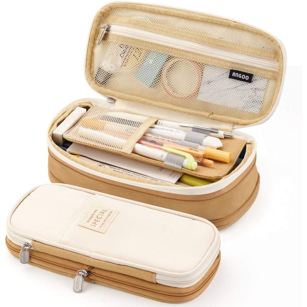 Buy now EASTHILL Big Capacity Pencil Pen Case Office College School Large Storage High Capacity Bag Pouch Holder Box Organizer Light Blue Khaki at indiglob india