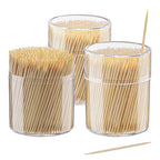 GUSTO Wooden Bamboo Toothpicks [1500 Count] Round Double-Pointed