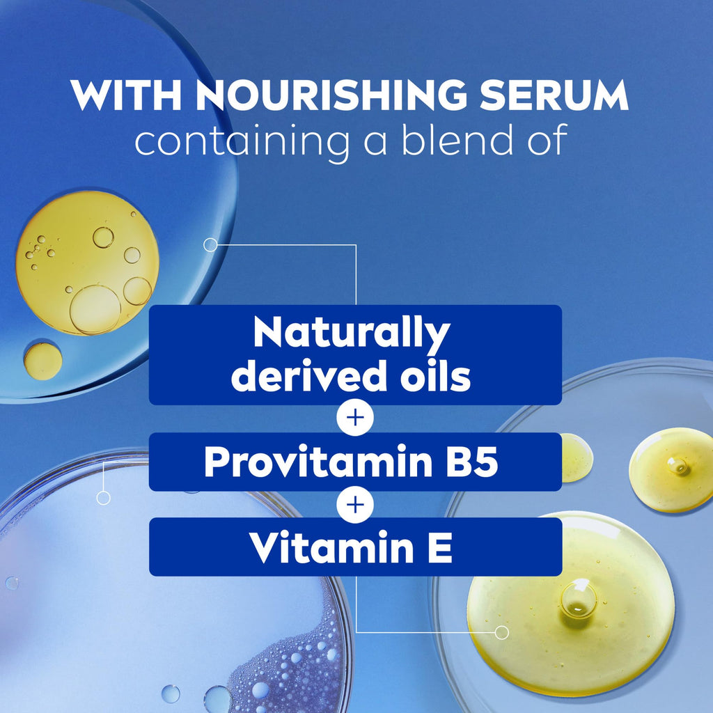 NIVEA Nourishing Shea Butter Body Wash, Nourishing Serum, 20 FL OZ | Moisturizing Body Wash Enriched with Provitamin B5 and Vitamin E, for Softer Skin, Shaving Cream Alternative