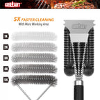 GRILLART Grill Brush and Scraper,18'' Deluxe Adjustable Handle BBQ Cleaner