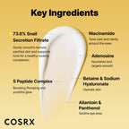 COSRX Snail Mucin Peptide Under Eye Cream for Anti-aging, 0.84 oz | 73.7% Snail Mucin, 5X Peptide and Niacinamide, Eye Care, Korean Eye Cream for Dark Circles, Korean Skin Care