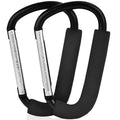 2 Pack Stroller Hooks, 6.3" Large Stroller Clips, Carabiner Clip