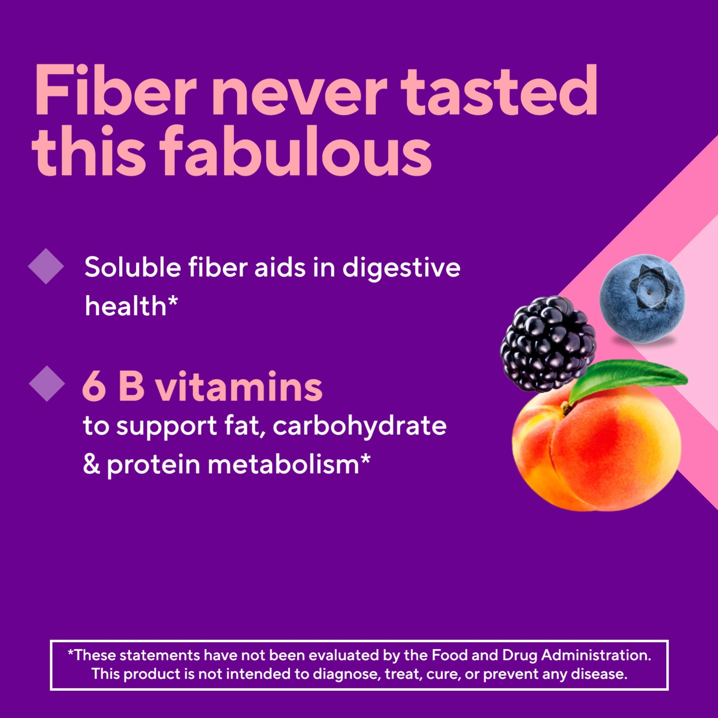 Vitafusion Fiber Well Fit Gummies | 4g | 90 Count | Sugar Free Adult Gummy | Vitamins For Women & Men | Berry & Peach Flavors | Gluten Free Supplement
