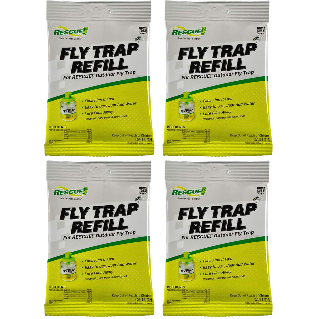 RESCUE! Reusable Fly Trap Refill – Outdoor Use - 4 Pack