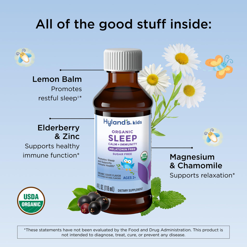 Hyland's Kids Melatonin-Free Sleep Support + Immune Health, Organic, 2+ 4oz