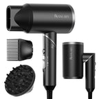 ANNLARY Hair Dryer with Comb, ANNLARY 1800W Blow Dryer with Diffuser for Curly Hair, Plasma Ionic Hair Dryer for Frizz Control, Foldable Portable Low Noise Hairdryer, 6.5 ft ALCI Cord （Pink）