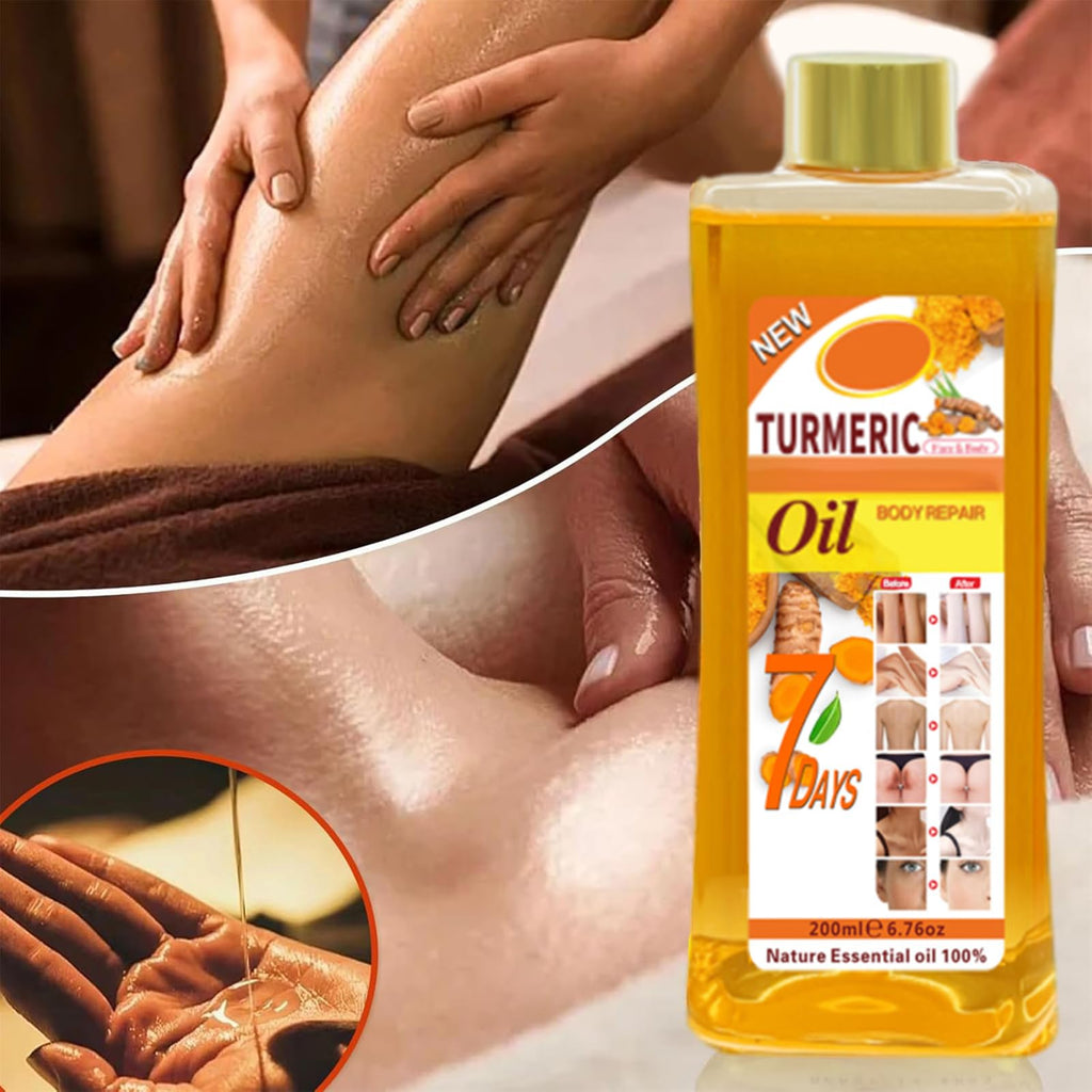 Turmeric Oil for Skin, Soft 7 Turmeric Oil, Natural Moisturizing Nourishing for Face and Body, Vitamin E Body Oil, for All Skin Types