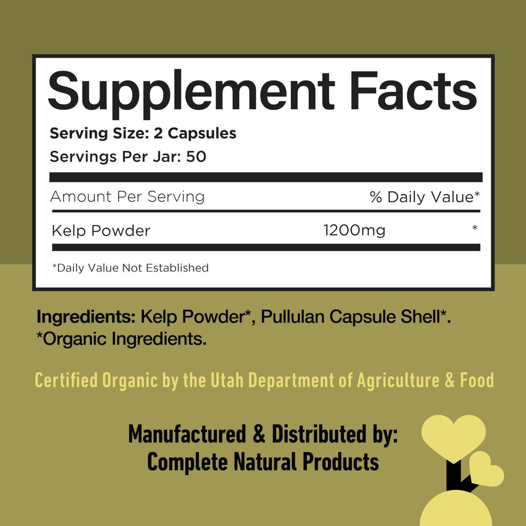 CNP | Icelandic Sea Kelp Capsules 600mg - Iodine, Thyroid Support Pills