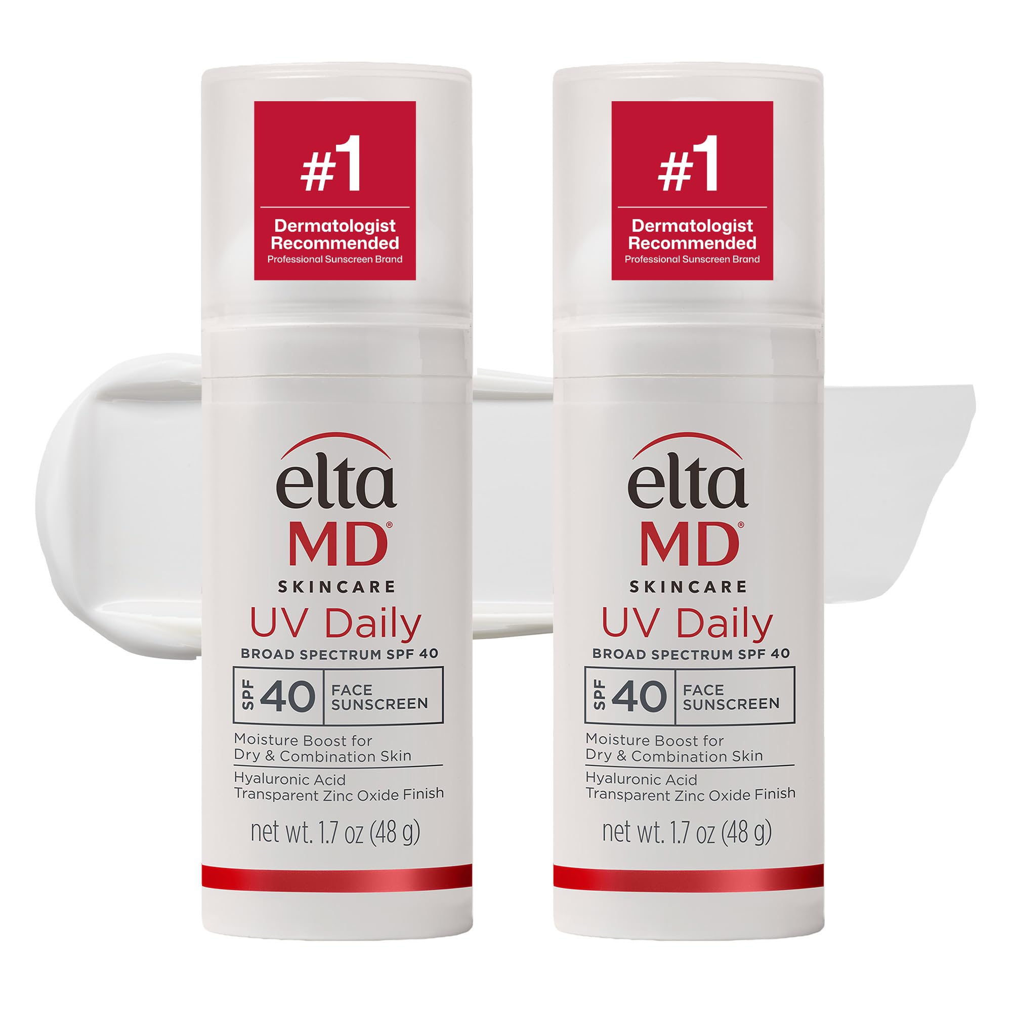 EltaMD UV Daily Face Sunscreen Moisturizer, Zinc Oxide, SPF 40 and SPF 50 | Hydrates and Protects Dry Dehydrated Skin, Lightweight, No White Cast, Dermatologist Recommended, Available in Three Tints