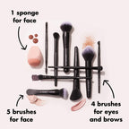 Buy now e.l.f. Ten Out Of Ten Brush Set, 10 Piece Brush Kit, Brushes For Face Makeup, Eyes, Brows & More, Made With Synthetic Bristles, Vegan & Cruelty-Free at indiglob india