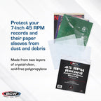 Buy now BCW 45 RPM Record Sleeves - 100 Count | Fits Standard 7 Inch Single 45s | Snug-Fit 2 Mil Polypropylene Outer Sleeves | Archival Plastic Covers for Vinyl Record Storage and Protection at indiglob india