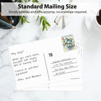 Utron 94PCS Blank Postcards for Mailing, 300 GSM Postcard Paper, 4x6 White Blank Post Cards for Make Empty Message Sheets, Mailing Lists, Index Card, Wedding Invitation Card, Thank You Card