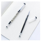 BEMLP Gel Ink Pen Japanese Style Liquid Ink Rollerball Pens Quick Drying 0.35mm Ultra Fine Point Ballpoint Maker Pen Premium for Office School Stationery Supply,12 Pcs/Set, Black