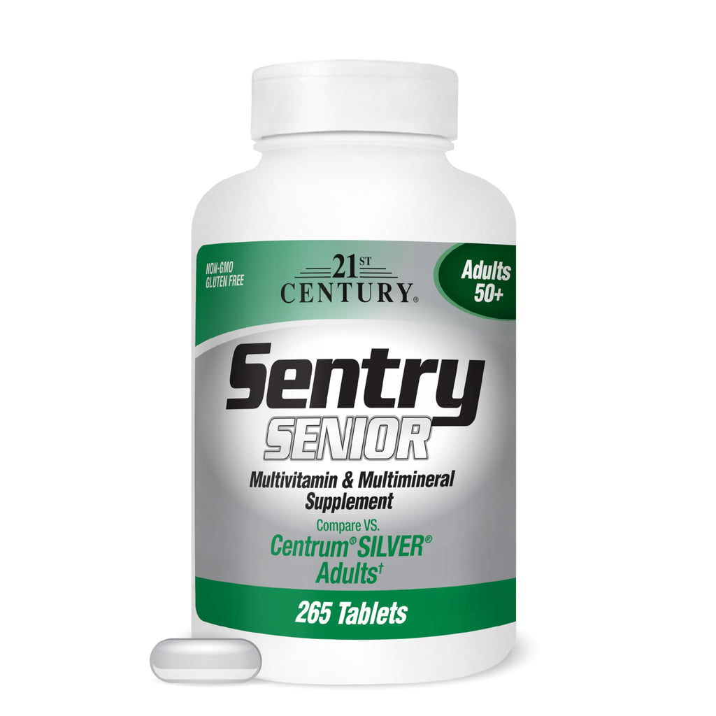 21st Century Sentry Senior Multivitamin, Adults 50+, 265 Tablets | Complete Daily Multivitamin & Multimineral, Compare VS. Centrum® SILVER Adults, Adults 50 Plus, Supports Heart, Eye