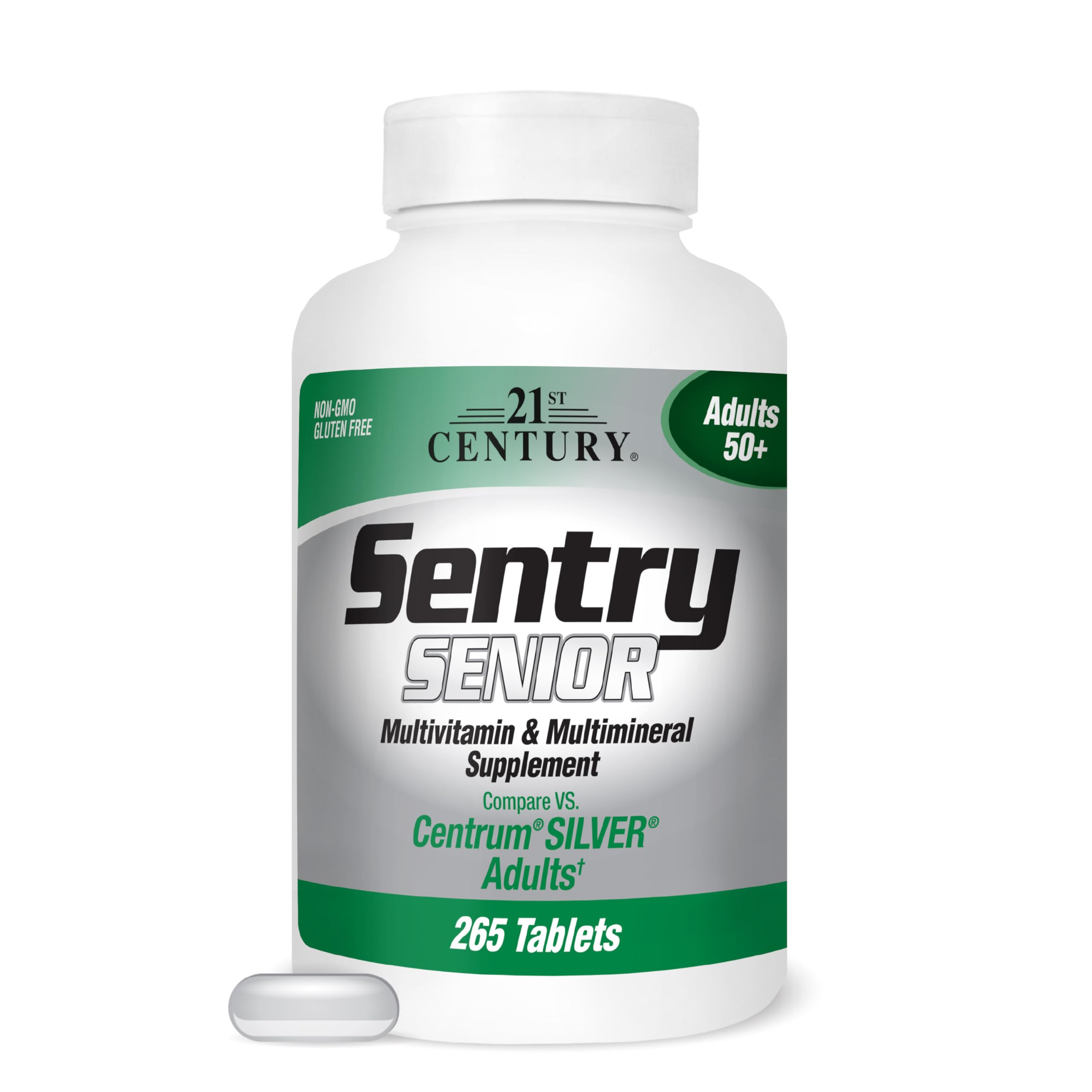 21st Century Sentry Senior Multivitamin, Adults 50+, 265 Tablets | Complete Daily Multivitamin & Multimineral, Compare VS. Centrum® SILVER Adults, Adults 50 Plus, Supports Heart, Eye