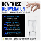 DrinkHRW REJUVENATION Molecular Hydrogen Water Tablets Unflavored, 60 Count | 12.4 PPM Hydrogen + Magnesium, Supports Energy, Recovery + Cognitive Function, Patented, USA Made, IHSA Certified