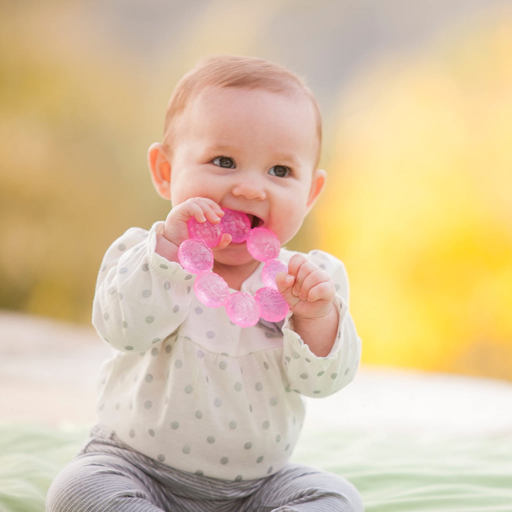 Infantino Water Teethers, Cooling & Massaging Relief, Lime/Pink, 3-Pack