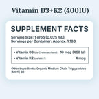Dr. Green Mom Liquid Vitamin D 3 K2 Drops — Babies & Kids — Organic, 400 IU