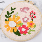 Buy now Pllieay Punch Needle Embroidery Starter Kits for Kids and Adults Beginners, Include Instructions, Punch Needle Fabric with Floral Pattern, Yarns, Embroidery Hoops and Threader Tools at indiglob india