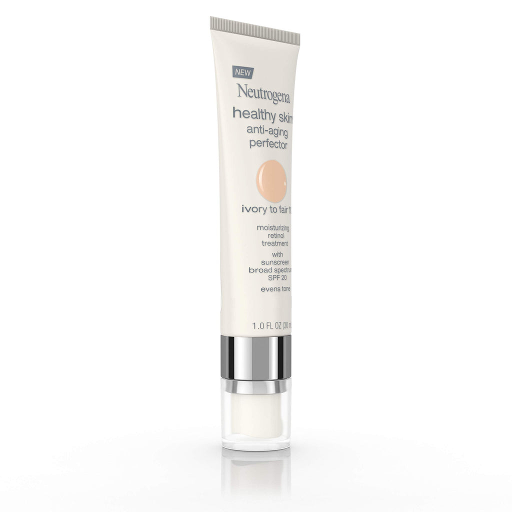 Buy now Neutrogena Healthy Skin Anti-Aging Perfector Tinted Facial Moisturizer and Retinol Treatment with Broad Spectrum SPF 20 Sunscreen with Titanium Dioxide, 10 Ivory to Fair, 1 fl. oz at indiglob india