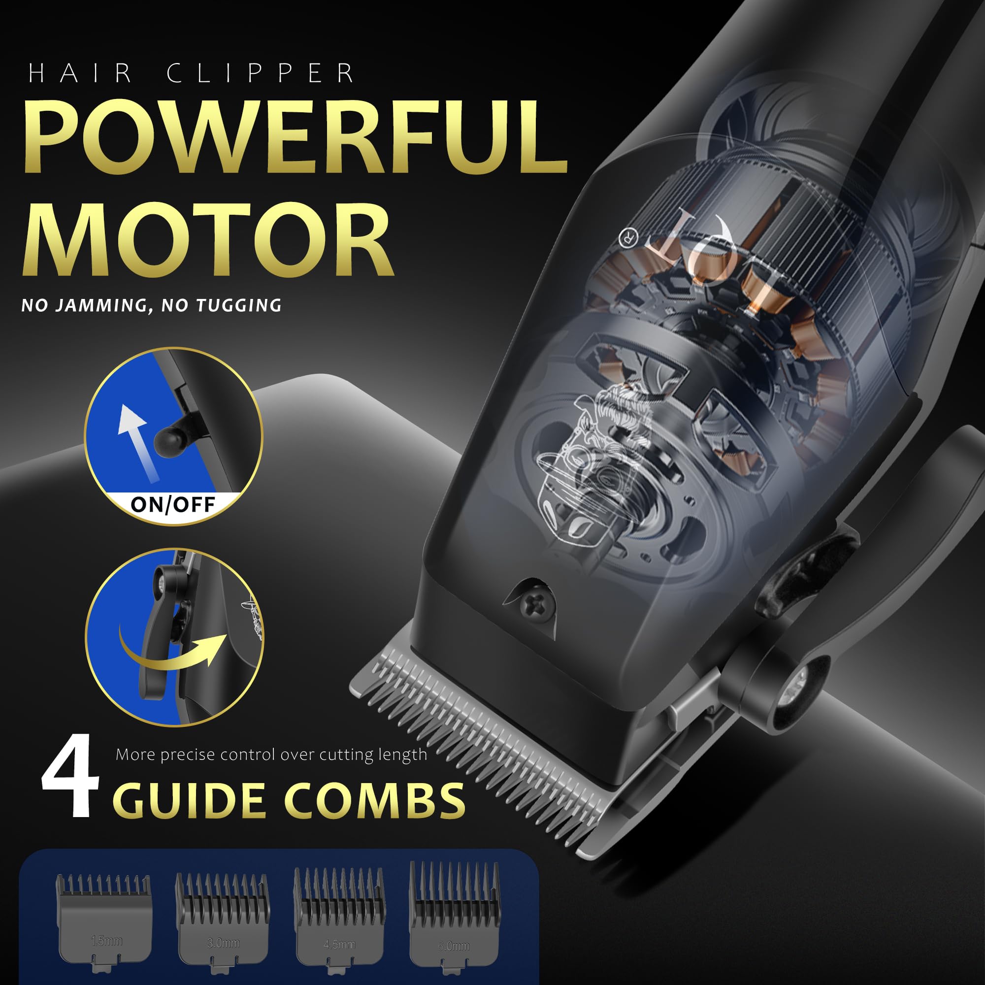 Hair Clippers for Men with LED Display, 4-Piece Cordless Grooming Kit with Hair Clipper, Beard Trimmer, Foil Shaver & Nose Trimmer, Complete Set for Home Barber
