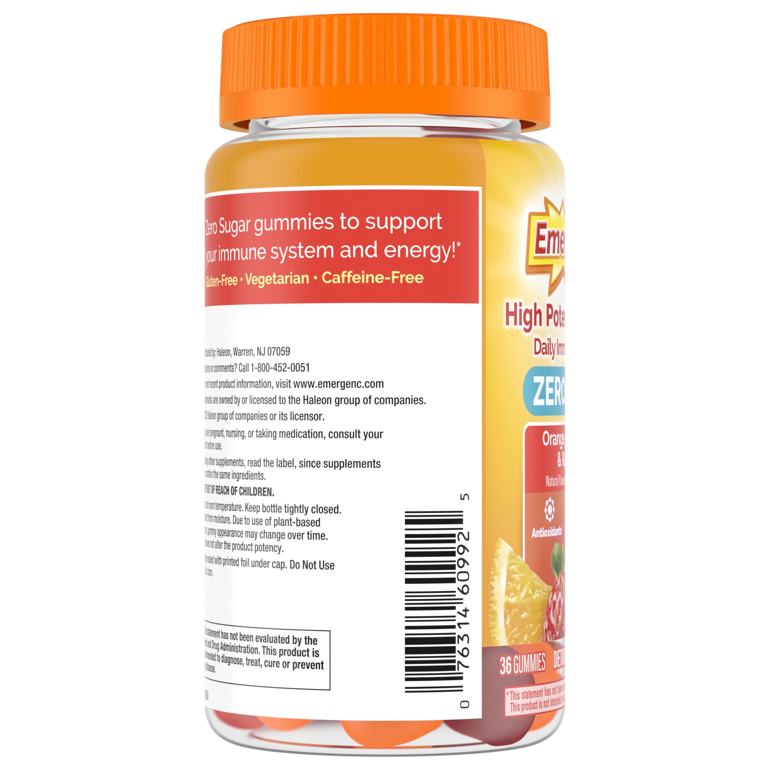 Emergen-C Vitamin C 250mg Gummies, Immune Support, Mixed Fruit, 36 Gummies | Zero Sugar, B Vitamins for Energy, Zinc and Manganese, Naturally Flavored, Allulose Sweetened